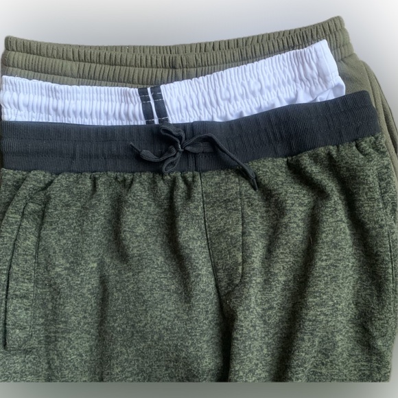 Bundle 3 Men's large Athletic sweat & Track Pants white, black Stripes, 2 green - Picture 5 of 11